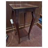 Mahogany Phone Table w/ shelf 12in x 12in square x