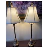 (2) Bronze finish table lamps w/ shades