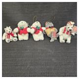 (5) Vintage Coca-Cola Brand Plush Ornaments