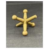 Large decorative brass jack, 3in