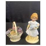 Avon porcelain floral bouquet basket & a Motherï¿½s
