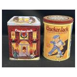 2- 8" Cracker Jack Canister Tins- 1991, 95
