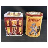 2- 8" Cracker Jack Canister Tins- 1991, 95