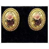 1928 Gold Tone Pierced Earrings