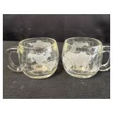 (2) Nestle clear glass globe mugs