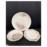 Pink Floral Plates & Dish