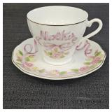 Enesco Imports Porcelain Mother Teacup & Saucer