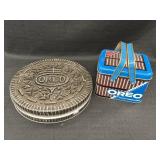 2 Oreo Cookie tins - 10 x 2in cookie design &