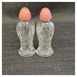 Vintage Pressed Clear Glass Salt & Pepper Shakers