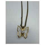 4-20 12K Necklace Chain w/ Butterfly Pendant