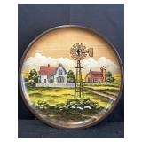 1986 handcrafted wooden collector plate American