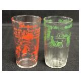 2 Hazel Atlas  Glasses Horse & Buggy & Jack & Jill