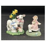 Girl & Lamb Figurines