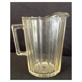 clear glass paneled pressed glass pitcher &