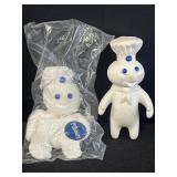 1997 Pillsbury Doughboy beanie & 1971 rubber doll