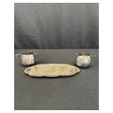 Silver Plate Cream & Sugar Set w/ Tray