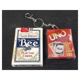 Bee Club Special playing cards & mini uno keychain