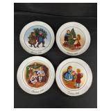 4- 9.25" Avon Christmas Decorative Plate 1881-84