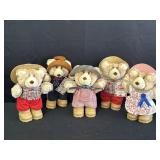 (5) 1986 Wendyï¿½s Furskins plush bears Dudley,