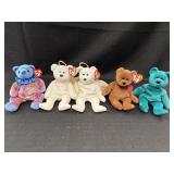 5 Ty Beanie Baby bears, Sept. birthday beanie, 2