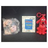 Clifford keychain, coloring frame, & Pete water