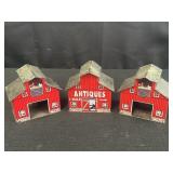 1999 Hallmark tin "Red Barn" Christmas ornaments