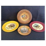 Vtg. hand-painted wooden souvenir plates