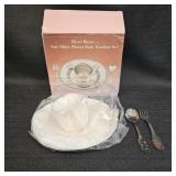 Silver Bear 4pc Silver Plated Baby Feeding Set