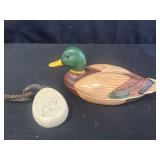 Avon 1978 ceramic mallard duck lidded trinket box