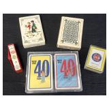 Variety of playing cards and dice