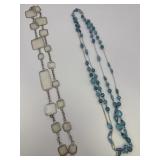 Shell like Necklace & Blue Beaded Necklace