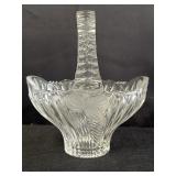Glass Handled Basket w/ etched floral design