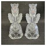 (2) Crystal Candlestick Holders w/ Butterflies