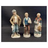 3 Bisque Porcelain Figurines