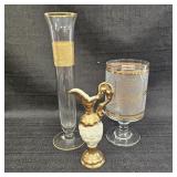 (3) Gold Tone/ 22 Carat Gold Vessels