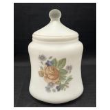 Satin Glass Hand Painted Lidded Jar