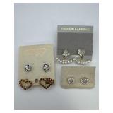 Rhinestone Pierced Earrings