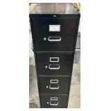 HON 4 drawer black filing cabinet