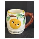 "Drink Orange Juice" Japan ceramic mug