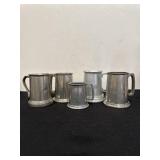 Pewter Tankards w/ Glass Bottoms