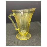 Yellow Hazel Atlas Depression glass pitcher,