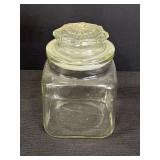 Clear Glass Square Canister Jar- 6.5' tall