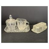 Star of David Butter Dish, Cream & Sugar Bowls