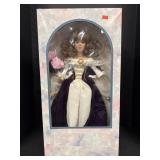 Porcelain Doll w/ Purple Velvet Dress