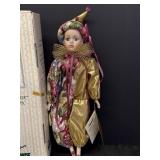 1990 Seymour Mann porcelain Harlequin Pierrot doll