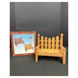 Youngï¿½s Hand Painted Wooden Doll Park Bench
