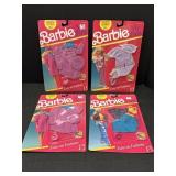 (4) 1990 Mattel Barbie my first fashion easy-on