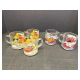 Set of 5 Vtg 1978 McDonald's Garfield glass mugs