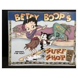 2003 vtg-style tin sign. Betty Boopï¿½s Surf Shop,