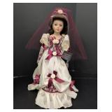 House of Lloyd Porcelain Doll Satin dress w/
